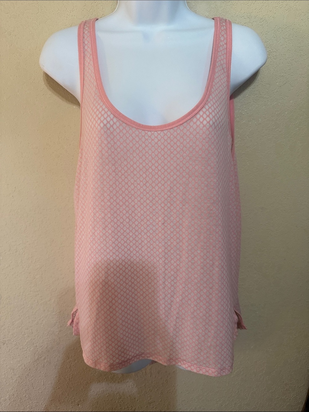 lululemon athletica straight up singlet Light Pink Mesh-Pattern Tank Top